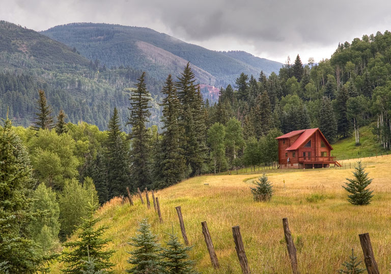 alpine red cabin